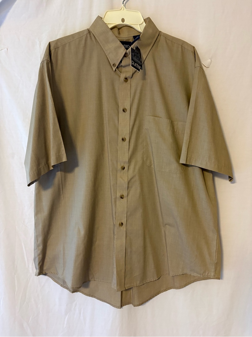 Puritan Short-Sleeve Button-Down Shirt in Khaki